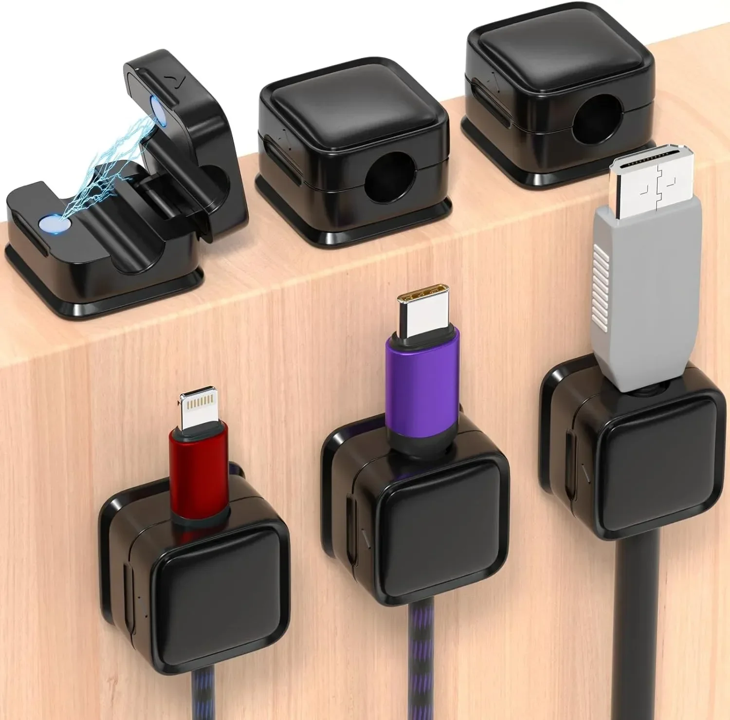 Desk Organizer - Mini organizador de cables, soporte magnético