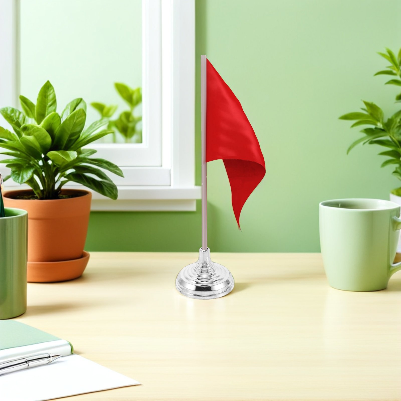 Base plateada para bandera de  - Office Furniture Brands reseña y precio