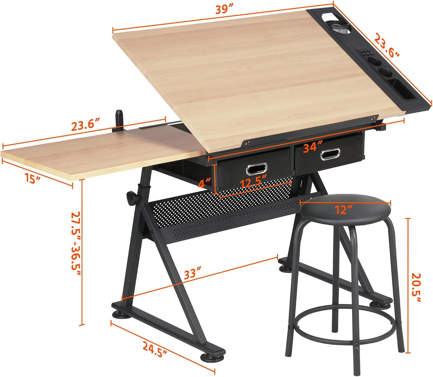 Mesa de dibujo ajustable con t - Office Stool reseña y precio